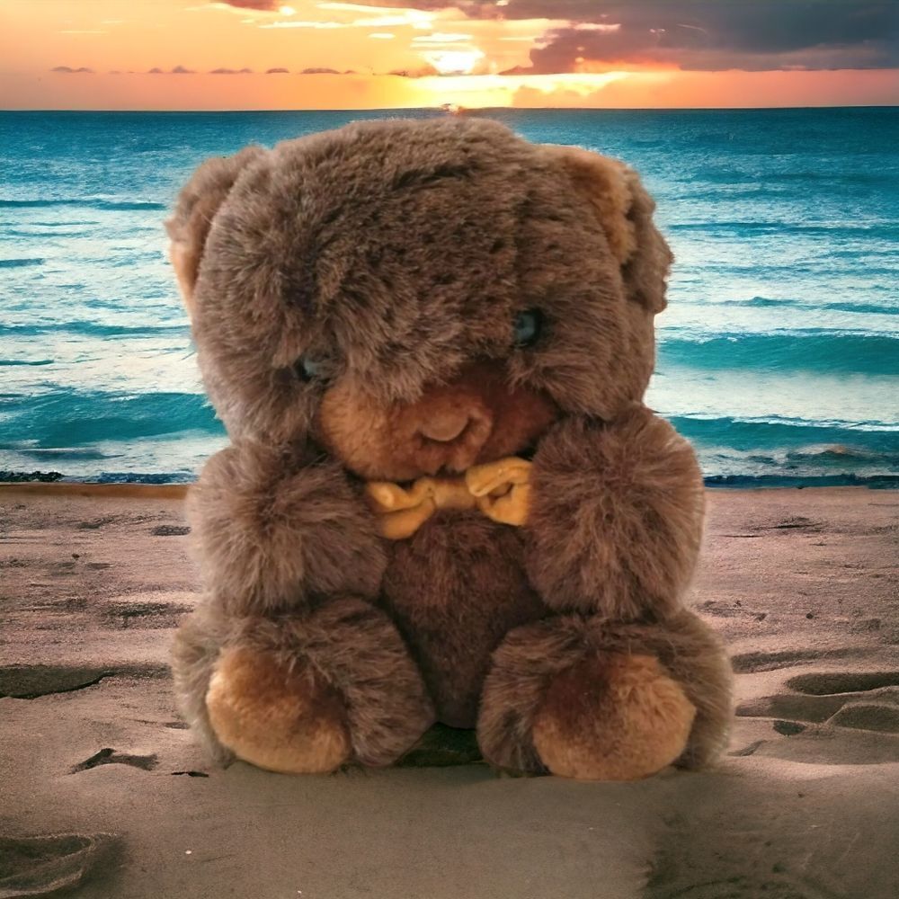 AMERICA WEGO Groom Teddy Bear Plush Vintage Stuffed Animal Korea Textured Brown. - Picture 15 of 16